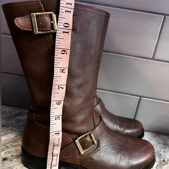 Harley-Davidson Brown Combat Moto Boots with Buckle Straps - Picture 7 of 12